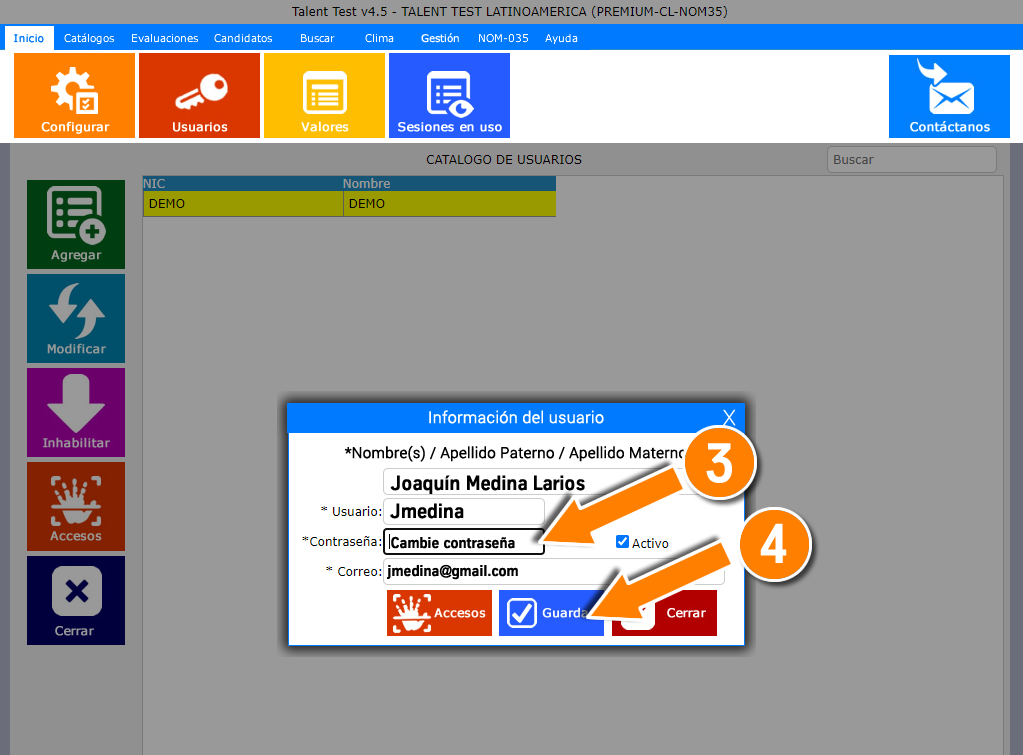 Como crear perfiles Paso 3