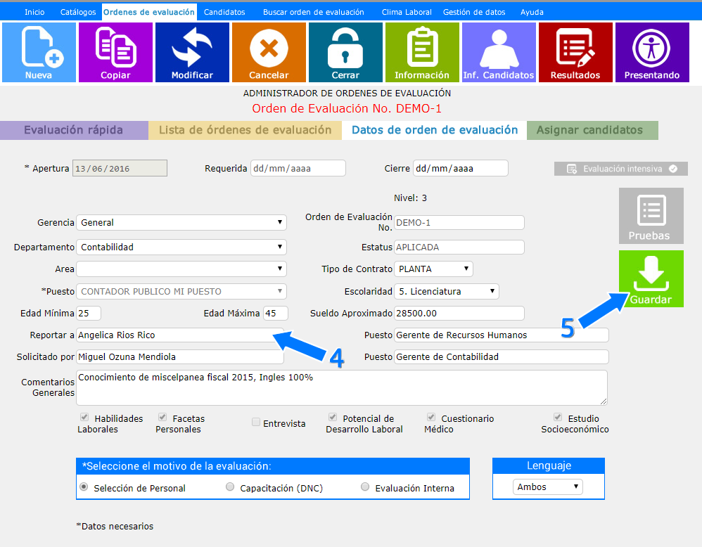 Como crear perfiles Paso 3